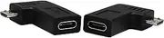 CGTime Micro USB 2.0 to USB C Adapter,Right & Left Micro USB Male to USB Type C Female Data Sync and Charging Converter Adapter for Phones, Computers, Tablets (90 Degree Micro USB 2.0) 2 Packs
