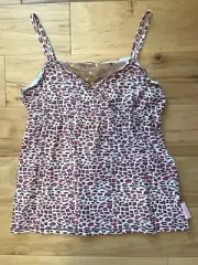 Disney Cheetah Cami Tank wSequin Mesh Neckline Youth Plus Sz 10 1/2 - 12 1/2 NWT