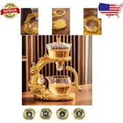 Artistic Golden Dragon Glass Teapot Set - Complete with Infuser and Cups