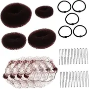 ELAYARD 1 Set Invisible Elastic Mesh Hair Nets with Hair Clips for Elegant Bun Styles User Friendly Tools for Women for Dance and Special Events
