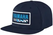 Licensed Yamaha Racing Flat Bill Snapback Hat Camo Blue