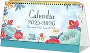 NASHRIO Small Desk Calendar 2025, 25cmx14cm Standing Flip Desktop Calendar (Jan.2025-Jun.2026), Desk Calendar 2025-2026, Monthly Desktop Calendar for Home Office School