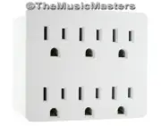 Electrical Socket 6-Way Power Splitter Tap 6 Outlet AC Wall Plug Adapter Cover