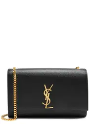 Saint Laurent Kate Medium Leather Shoulder Bag, Leather Bag, Black One Size