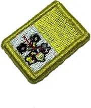 [BR44] BP0060V31 Vatican Flag Embroidered Patch Gold Border Uniform Kart Kimono, Hook Fasteners Attach to Tactical Hats and Gears