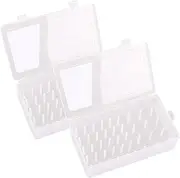 [Generic] Sewing Thread Storage Holds 42 Spool 2PCS Thread Holder Empty Visible Cotton Reel Storage Plastic Leakproof Sewing Box for Sewing Embroidery Spools Transparent Spool Holder Thread Holder Cotton Reel S