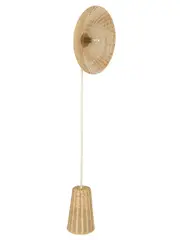 Arbor 1 Light Floor Lamp in White with Rattan Shade