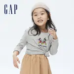 GAP 女童裝 GAP X DISNEY迪士尼聯名 刺繡長袖T恤-灰色(730797)