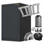 GROZY Model E 240W LED Grow Light 120x120x200 Tent 6" inch Filter Fan Ventilation Kit