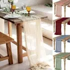 Semi-Sheer Gauze Table Cloth Cheese Cloth Table Setting Xmas Decor Table Runner