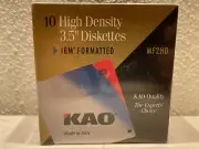 KAO 3.5” Floppy Disk MF2HD IBM Formatted 10 pack New Sealed BIN A