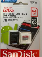 **** CHEAPEST *** Sandisk Ultra 64gb microSDXC UHS-i card 120mb/s Phone Dash Cam