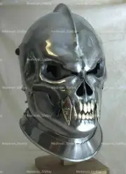 18GA Steel Medieval Demonic Face Helmet Battle-ready Medieval Knight Helmet