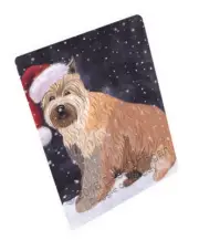 Let it Snow Christmas Holiday Berger Picard Dog Woven Throw Sherpa Blanket T116