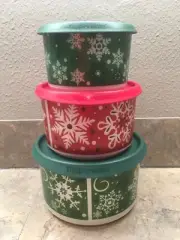 Tupperware Holiday Canisters Set Of 3