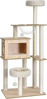 i.Pet Cat Tree Tower Scratching Post Scratcher 142cm Wood Bed Condo House