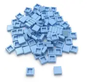 Lego 100 New Bright Light Blue Tiles Flat Smooth 1 x 1 Parts