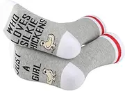 [Generic] PYOUL 1 Pair Silkie Chicken Lover Gift Who Loves Silkie Chickens Socks Pet Silkie Owner Socks Pet bantam Gift