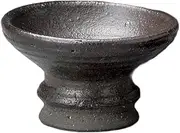 Nanban Black Glazed Takadai Glass (Handmade) 3.1 x 1.8 inches (7.8 x 4.6 cm) | Glass |