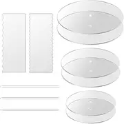 Acrylic Round Cake Disk Set,Acrylic Cake Discs Set,Comb Scrapers,Dowel Rods,Icing Acrylic Scraper Smoother