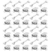 80Set Iron Sewing Hooks and Eyes Closure Set for Trousers (16x13mm, Silver)
