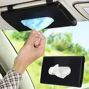 Car Tissue Holder - PU Leather Tissue Box, Hanging Paper Towel Clip, Sun Visor Napkin Holder, Car Visor Tissue Holder，Paper Towel Box