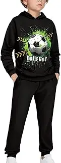 [Uppodwarkid] Boys Two Piece Outfits Athletic Hoodie and Jogging Sweatpants Casual Pants Set 5-12 Y