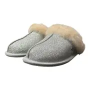 UGG Scuffette II | Sparkle | Sheepskin Slippers | Winter | Silver | W 5 | EU 36