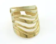 Adjustable Stripes Ring 19mm Raw brass (18mm 8US inner size) 3326 ring26