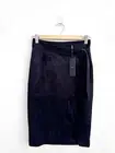 New Saba Harlow Faux Suede Wrap Style Buckle Pencil Skirt In Ink Size 6 RRP$169
