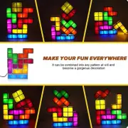 Stackable Night Light DIY Puzzle Novelty LED 7 Colors 3D Tangram Light Home Bedr
