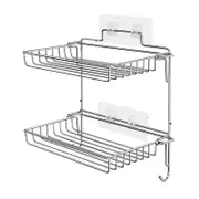 Stainless Steel Folding Storage Rack 2 Tier Bathroom Shelves Wall Mounted Kitchen Spice Rack Organizer Strong Load Capacity