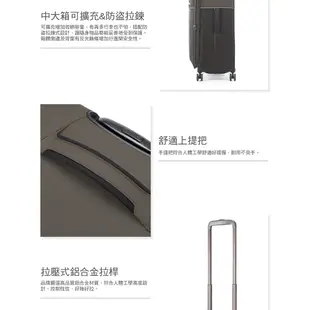 Samsonite新秀麗 20/26/29吋行李箱/布箱/登機箱/旅行箱 73H 前開式可擴充超輕量防盜拉鍊(黑/灰)