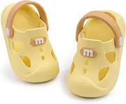 [Casazoe] Toddler Boys Girls Cute Garden Water Clogs Sandals Slip On Shoes Slipper Slides Lightweight Outdoor Summer Infant Children Beach Pool Shoes, A1/Yellow, 8.5 Toddler