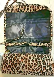 RAYMOND WAITES TRAVEL JEWELRY ROLL BROWN BLACK CHEETAH NWT