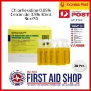 CHLORHEXIDINE & CETRIMIDE (BOX 30) IRRIGATION SOLUTION 30ml PFIZER STERITUBE