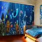 Lovely Sea Bottom Fish 3D Blockout Photo Print Curtain Fabric Curtains Window