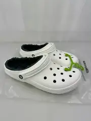 Men's US Size 11 Crocs Classic Lined Clog White/Grey 203591-10M