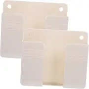 HOOTNEE 2pcs Wall Mounted Phone Charging Holders No Punching Adhesive Storage Boxes for Bedside and Shower Practical Phone Dock for Home Organization