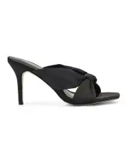 [SIREN] Nicola Satin Knot Mules in Black