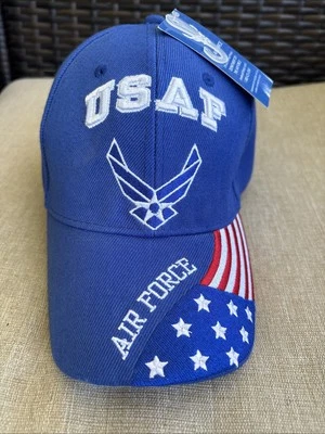 US Air Force Hat Adult One Size Blue Baseball Cap Adjustable Embroidered NWT