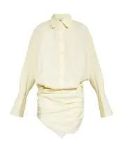 The Attico Hatty Collared Button-Up Mini Dress IT44,IT42 White