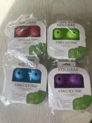 New Kolorae 4 Ball Silicone Ice Tray 1.75 Inch Spheres 4 Trays Included