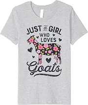 [VidiAmazing] Just A Girl Who Loves Goats T Shirt Goat Farmer Farm Women ds1023 T-Shirt