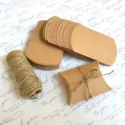 50/100/200-Paper Kraft Gift Box Candy craft Box Kraft Party Gift Box +Jute Twine