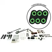 2-Door Univ Power Window Kit w/3 ABA22 - Daytona Black Switches Gn Illumination (for: Subaru)