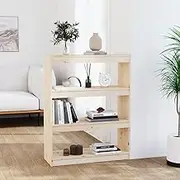 Book Cabinet/Room Divider 80x30x103.5 cm Solid Wood Pine, Home Office Shelving