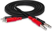 Hosa Dual 1/4 Inch TS to Dual RCA Stereo Interconnect Cable, 2 Meter