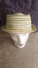 Kangol Straw Bucket Hat Spacedyed Braid PORKPIE Beige/Brown M/W Size M VTG NWT