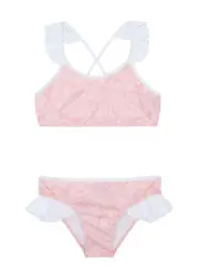 Versace Kids Printed Ruffled Bikini (8-14 Years) - Pink Light - 10YR (10 Years) 10YR (10 years)